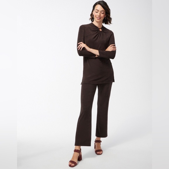 Travelers Ring Ruched Top. Chocolate Brown. Size XL. - Picture 3 of 9